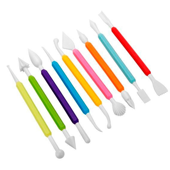 Mostrar detalhes de Jogo de Estecas Plásticas 9 Peças ES-575 - Konfektt Imagem de Jogo de Estecas Plásticas 9 Peças ES-575 - Konfektt